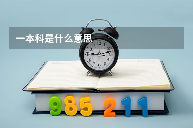 一本科是什么意思