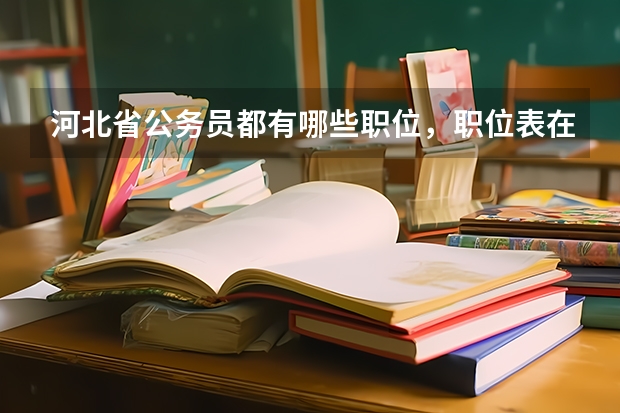河北省公务员都有哪些职位，职位表在哪里看呢？